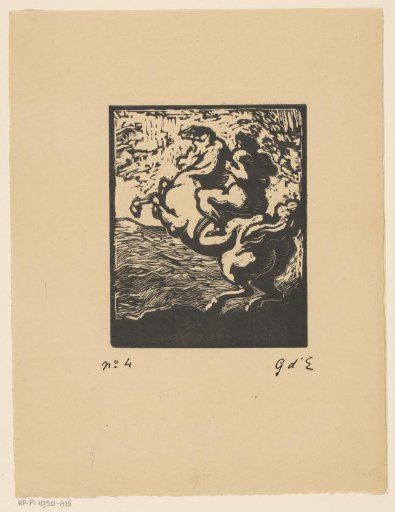 Rider on rearing horse