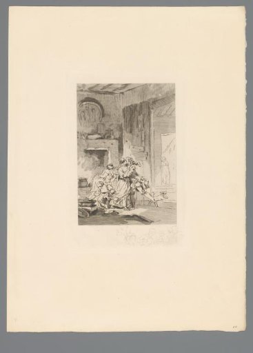 Reproduction of a Print after a Drawing of Two Lovers