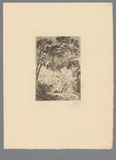 Reproduction of a Print after a Drawing of a Shepherdess Surprised by a Man