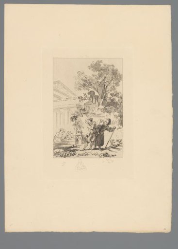 Reproduction of a Print after a Drawing of a Monk Leading a Young Man Away from Three Women
