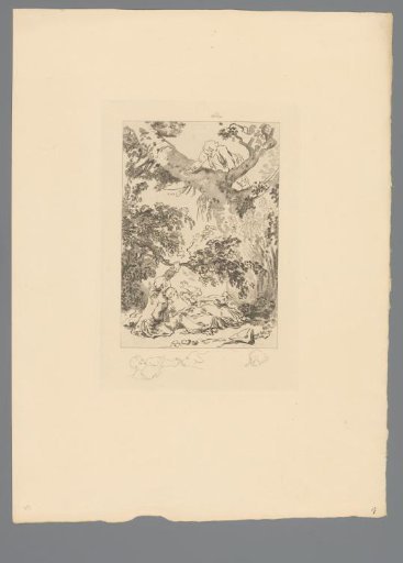 Reproduction of a Print after a Drawing of a Caught Lovers' Pair