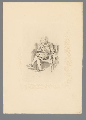Reproduction of a print after a drawing with the portrait of Jean Honoré Fragonard