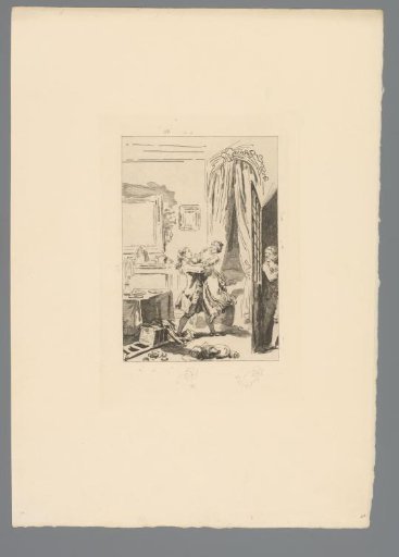 Reproduction of a Print after a Drawing of a Man Attempting to Embrace a Woman