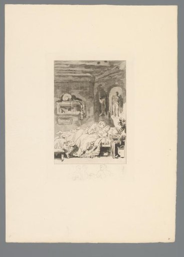 Reproduction of a Print after a Drawing of a Cleric with a Woman in Bed