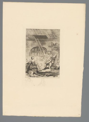 Reproduction of a Print after a Drawing of a Devil Startled by a Woman Lifting Her Skirts