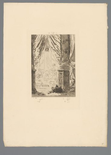 Reproduction of a Print after a Drawing of a Bathing Woman Helped by Maids