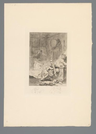 Reproduction of a Print after a Drawing of a Nun Falling into the Arms of a Shocked Man