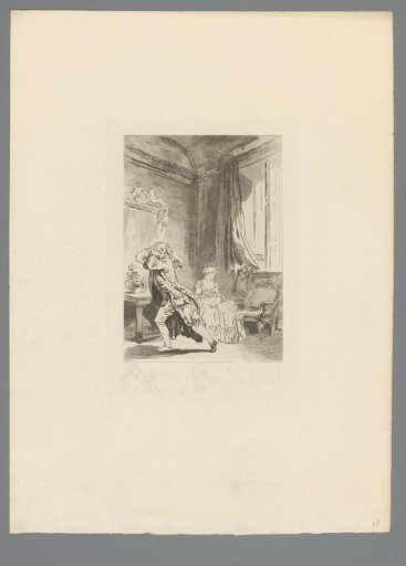 Reproduction of a Print after a Drawing of an Interior with a Married Couple