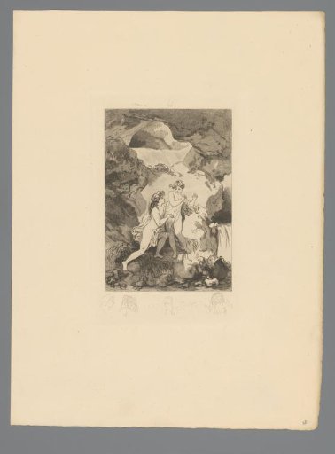 Reproduction of a Print after a Drawing of Cimon Chasing a Naked Woman