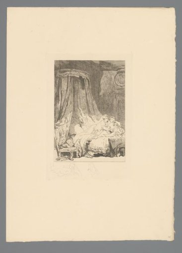 Reproduction of a Print after a Drawing of a Man and Woman in Bed