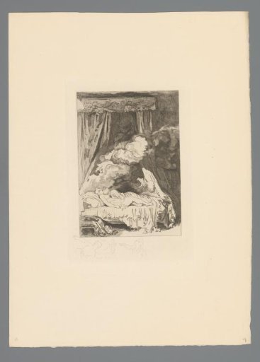 Reproduction of a Print after a Drawing of a Sleeping Couple