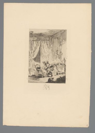 Reproduction of a Print after a Drawing of a Kissing Couple