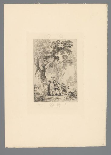 Reproduction of a Print after a Drawing of Hispal and Alaciel in a Forest
