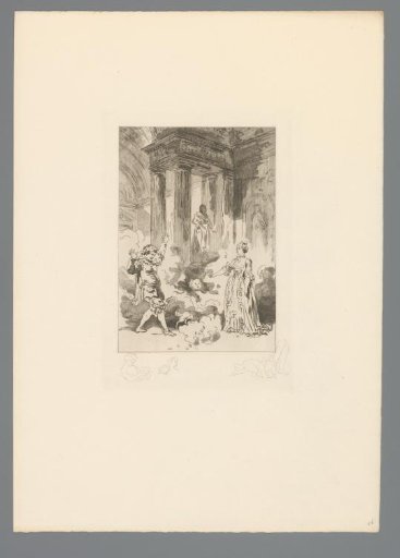 Reproduction of a Print after a Drawing of a Man Startled by a Dog