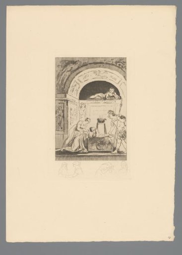 Reproduction of a Print after a Drawing of a Mourning Widow at a Grave
