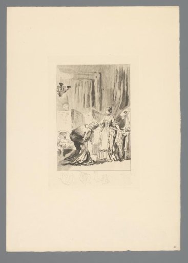 Reproduction of a Print after a Drawing of an Interior with a Man and a Woman