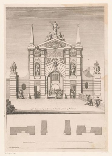 View of the Porte Saint-Antoine in Paris