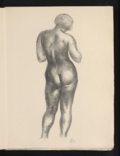 Standing nude woman, seen from behind