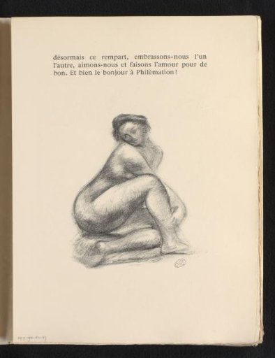 Seated nude woman looking over her shoulder