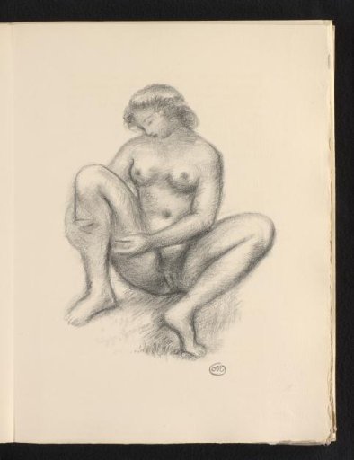 Seated nude woman on the ground