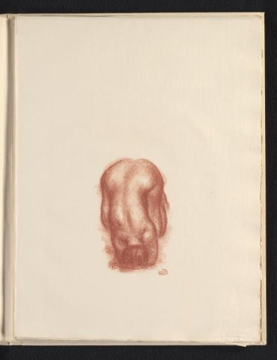 Bending forward kneeling nude woman
