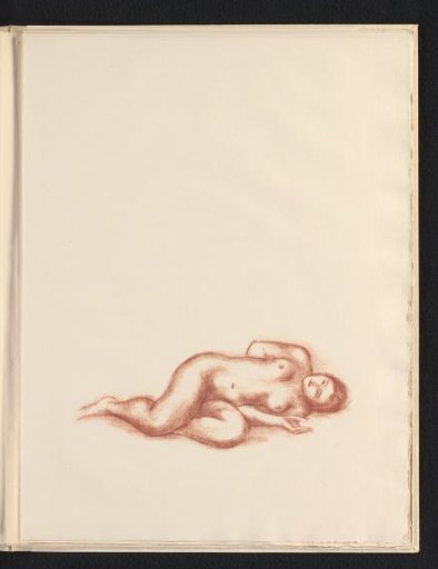Nude woman lying on her side