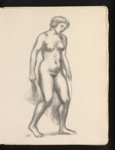 Reclining nude woman, seen from behind