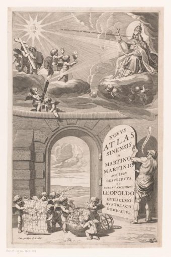 Allegorical representation of the Jesuit mission in China and the geographical knowledge they acquired during this mission