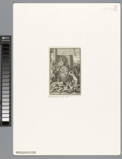Allegorical representation with Poetry, Ignorance, Envy and Muses