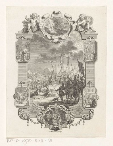 Cartouche with the Crucifixion of Christ