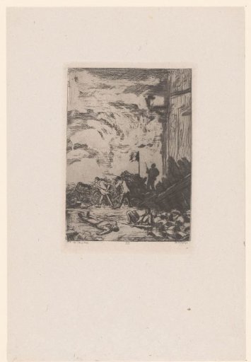 Uprising with Men at a Barricade