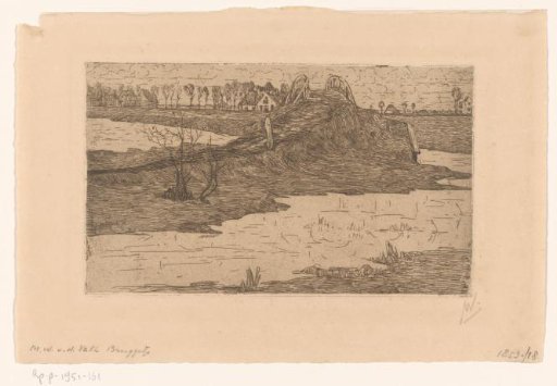 Bridge in a polder landscape
