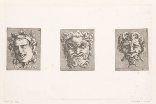 Three grotesque masks