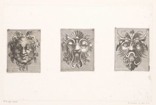 Three grotesque masks