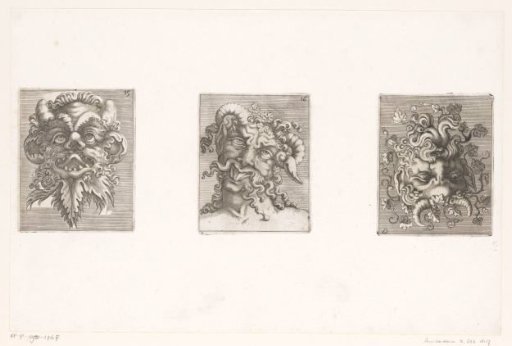 Three grotesque masks