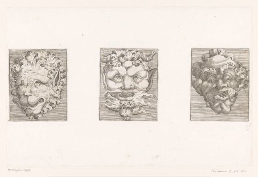 Three grotesque masks