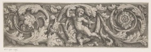 Frieze with arabesques and putti