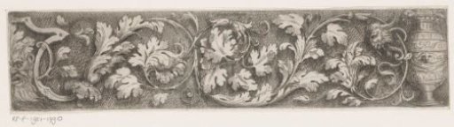 Frieze with arabesques, a mask and a vase