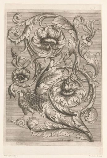 Acanthus Motif with Snail and Bird