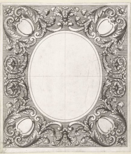 Ceiling Decoration with a Blank Oval Field in the Center