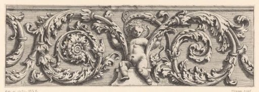 Putto with vines and acanthus leaves