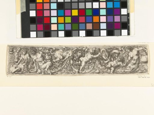 Frieze with two satyrs on the left