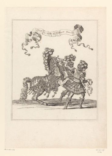 Two grooms with horse in Roman costume