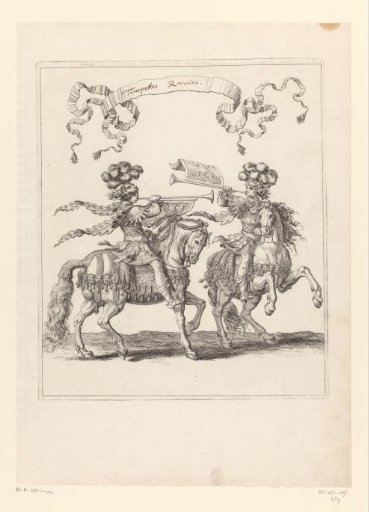Trumpeters on horseback in Roman costume
