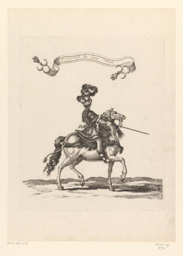 Commander on horseback in Turkish costume, seen from the back