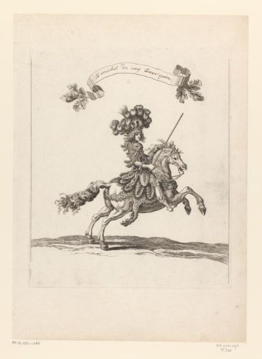 Commander on a horse dressed as a wild man