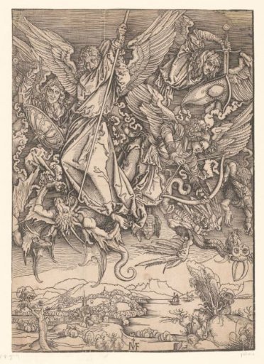 Archangels Fighting Dragons