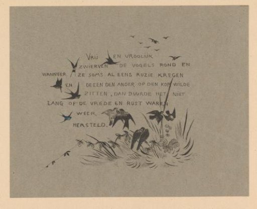 Text plate with swallows