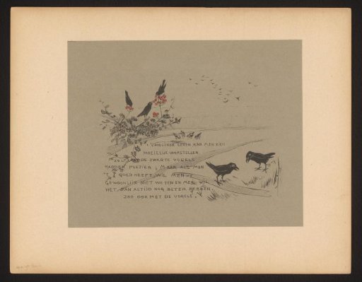 Text Page with Crows Eating Red Berries