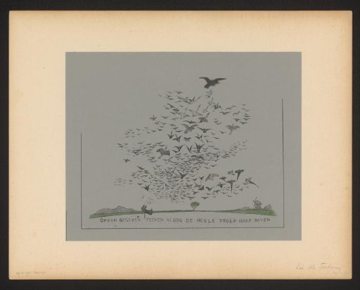 At a given signal, the whole flock flew upwards